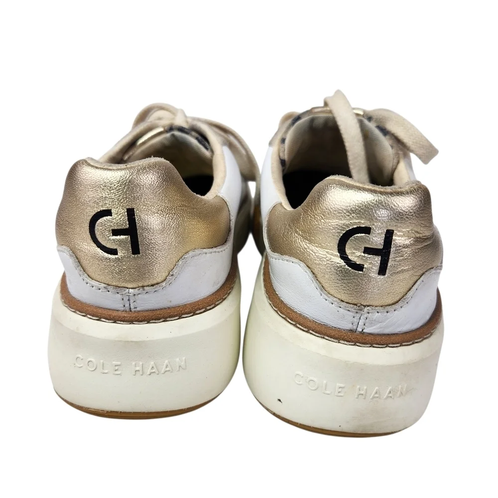 Cole Haan Women's White and Gold Sneakers